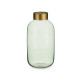 CRYSTAL VASE SMOOTH GOLD LARGE GREEN
