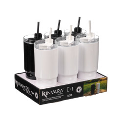 COPO COM PALHINHA 750ML SORT 2 BRANCO PRETO