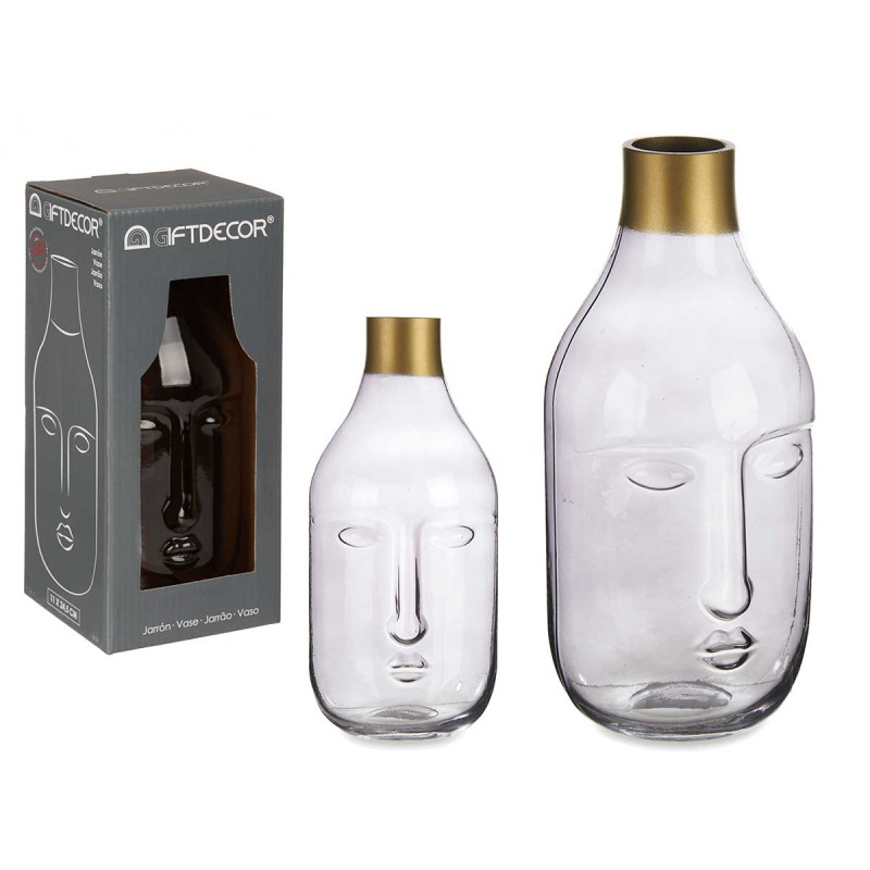 CRYSTAL VASE FACE ANTHRACITE