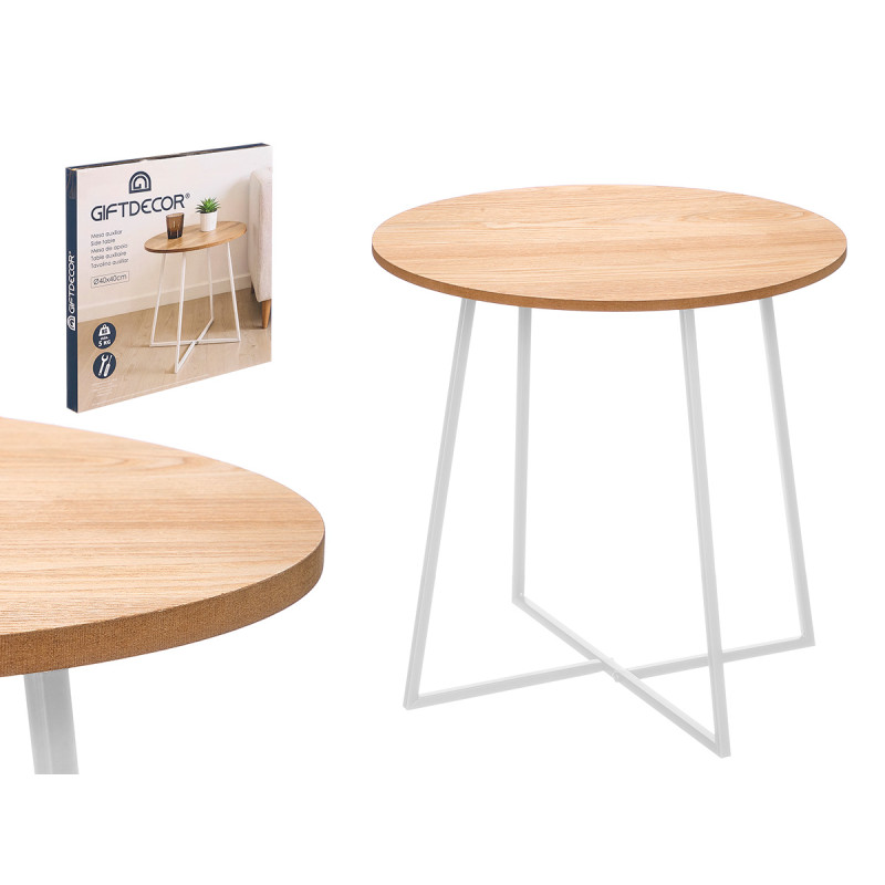 SIDE TABLE 40CM WHITE LEGS