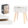 1-DRAWER WHITE SIDE TABLE