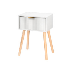 MESA DE APOIO BRANCA COM 1 GAVETA