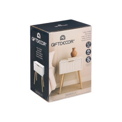 1-DRAWER WHITE SIDE TABLE