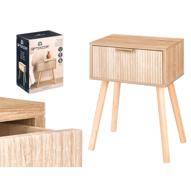 NATURAL 1-DRAWER SIDE TABLE