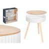 TABLE D'APPOINT 38CM À VAGUES BLANCHES