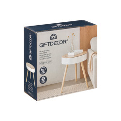 TABLE D'APPOINT 38CM À VAGUES BLANCHES