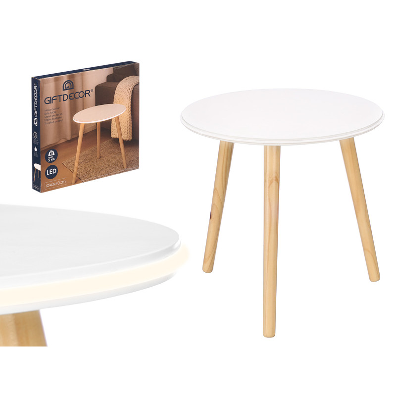 TAVOLINO A LED BIANCO DA 40 CM