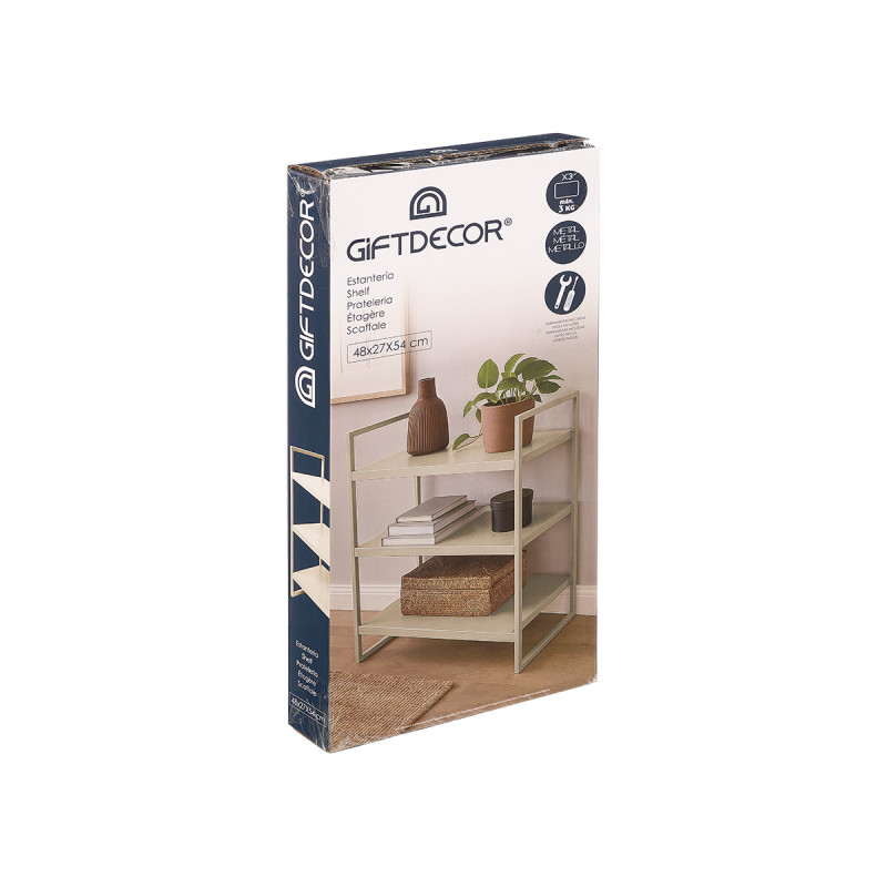 ESTANTERIA 3 BALDAS BEIGE