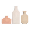 SET 3 RECTANGULAR VASES ASSORTED  3 COLORS