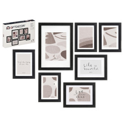 SET 7 MURAL PHOTO HOLDERS PASSEPARTOUT BLACK