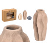 ENSEMBLE 3 VASES TERRE VAGUES ASSORTIS 3 COULEURS