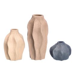 SET 3 WAVES TERRA VASES ASSORTED 3 COLORS