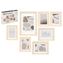 SET 7 MURAL PHOTO HOLDERS PASSEPARTOUT NATURAL