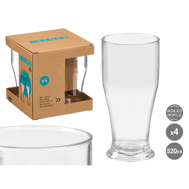 SET 4 VASOS CERVEZA 520ML