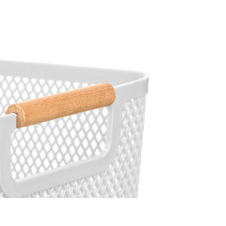 CESTO PLASTICO BRANCO PEGA BAMBU 32X20,5CM