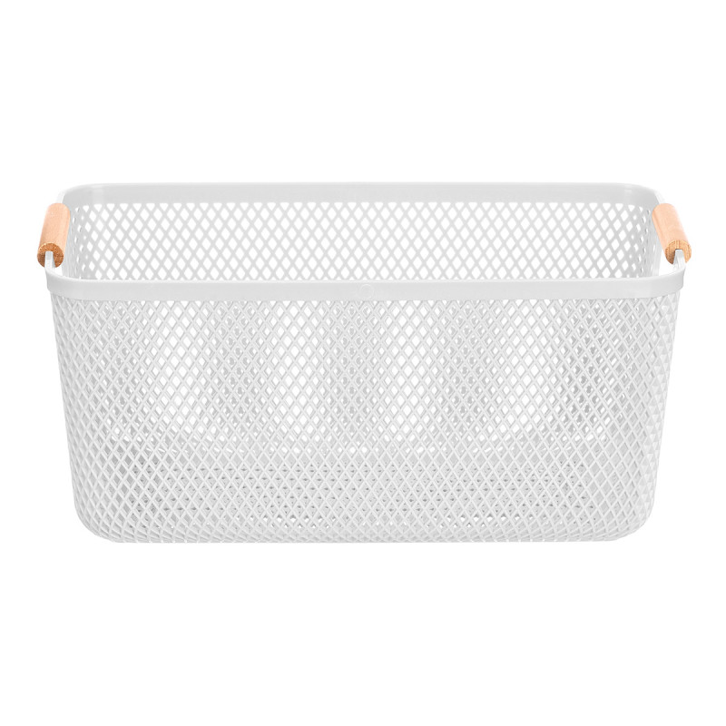 CESTO PLASTICO BRANCO PEGA BAMBU 36X22CM