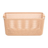 BEIGE PLASTIC BASKET BAMBOO HANDLE 36X22CM