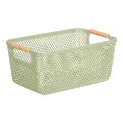 CESTA PLASTICO ASA BAMBU VERDE 32X20,5CM