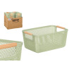 CESTO PLASTICO VERDE PEGA BAMBU 36X22CM