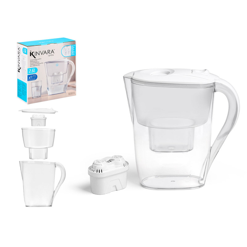 CARAFE DE PURIFICATION D'EAU AVEC FILTRE 2,6 L