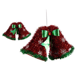 CAMPANE DI NATALE DECORAZIONE ROSSO BIANCO