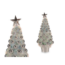 ÁRVORE NATAL IRIDESCENTE BOLAS MÉDIA PRATA