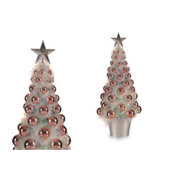 MEDIUM PINK IRIDESCENT CHRISTMAS TREE BALLS