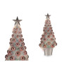 ÁRVORE NATAL IRIDESCENTE BOLAS MÉDIA ROSA 