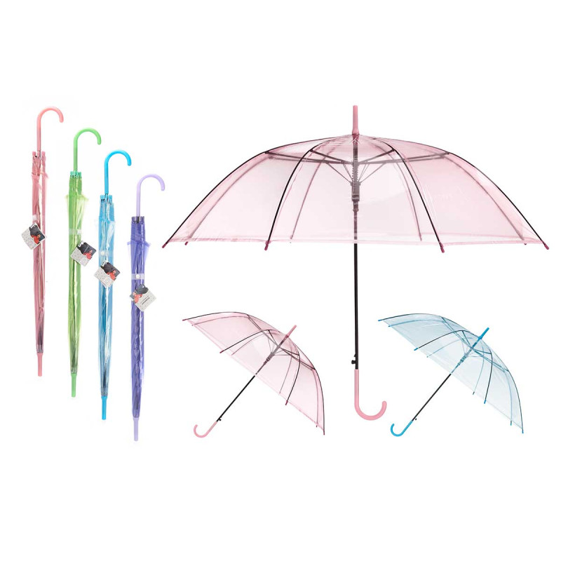 OMBRELLO PER BAMBINI TRASPARENTE ASSORTIMENTO 4