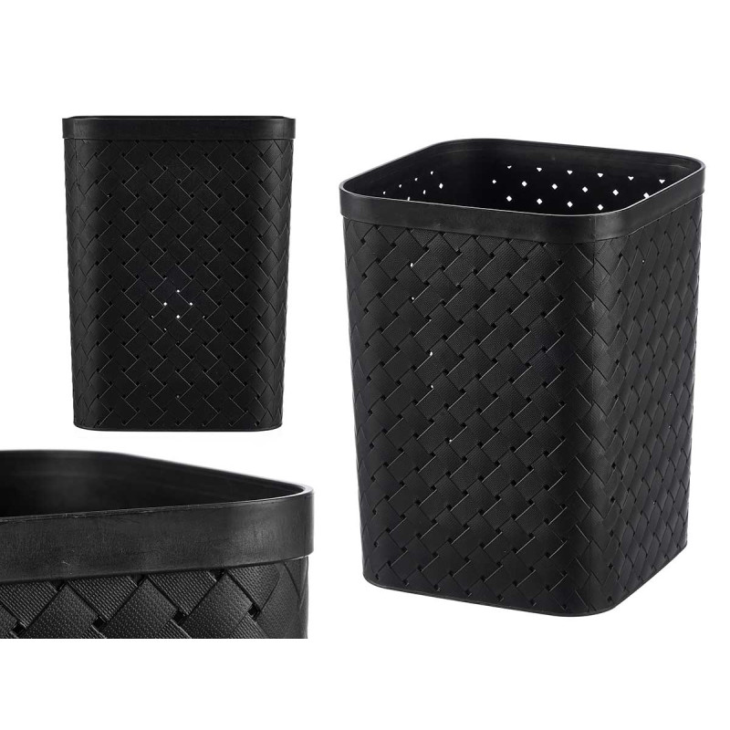 BALDE LIXO QUADRADO PRETO