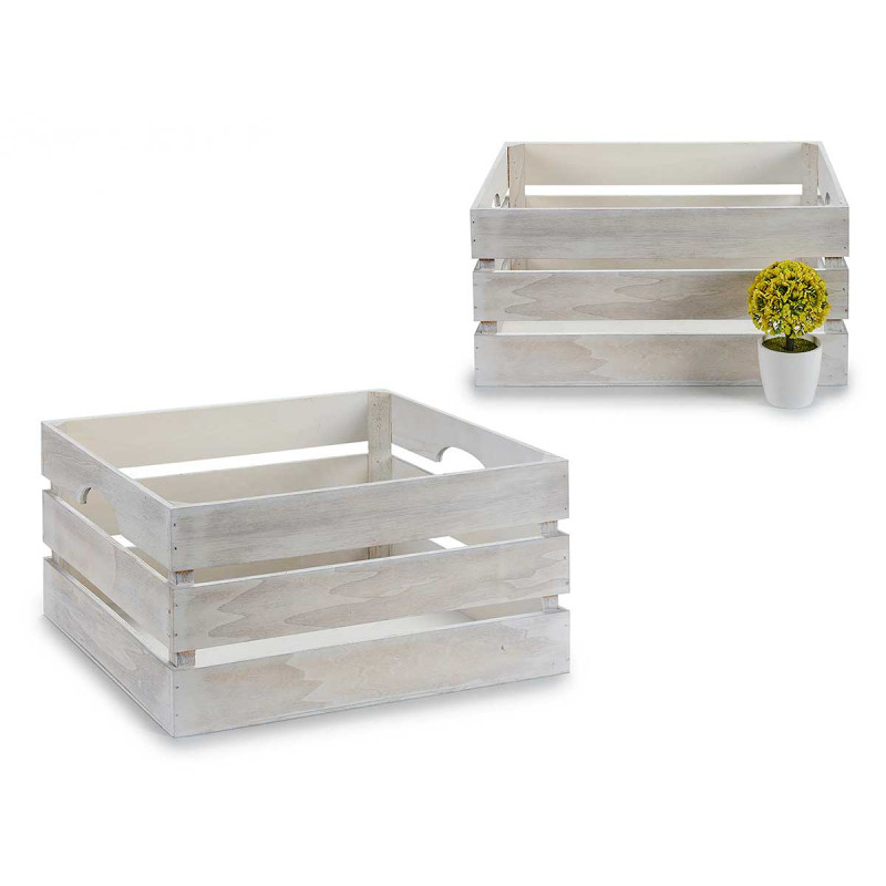 SCATOLA BIANCO INVECCHIATO 41X31X20 CM