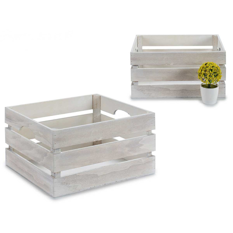 CAJA BLANCO ENVEJECIDO 36X26X18 CM