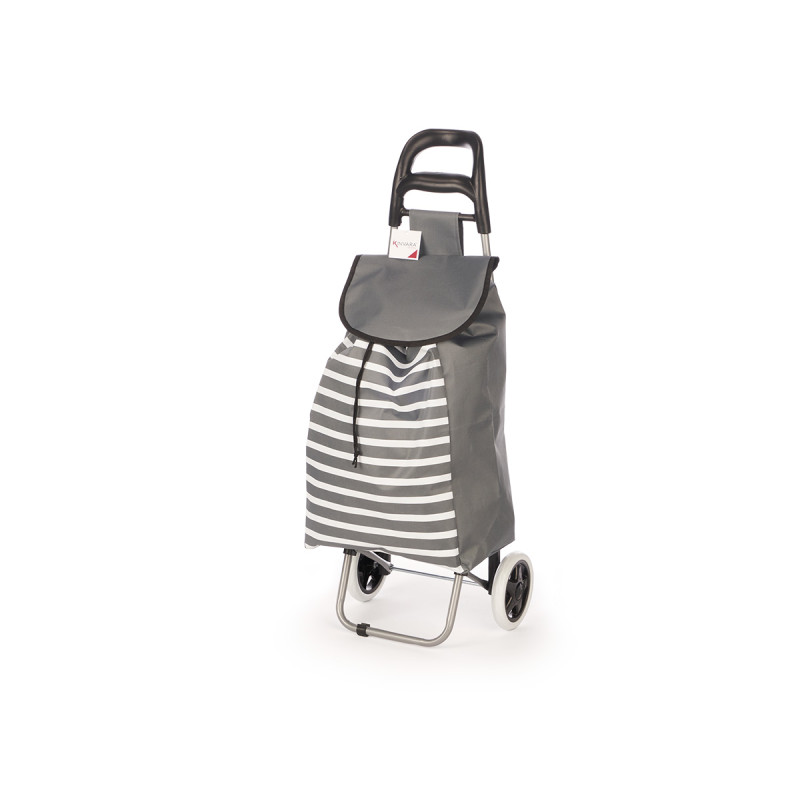 CARRO COMPRA 2 RUEDAS RAYAS GRIS