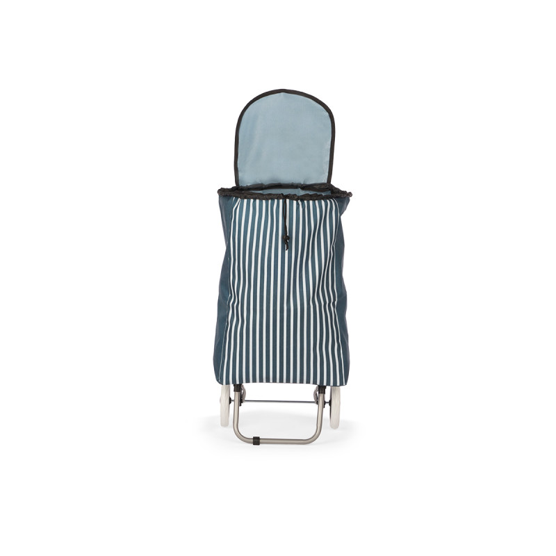 SHOPPING TROLLEY 2 WHEELS STRIPES BLUE 