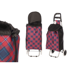 CARRO COMPRA 2 RUEDAS ROMBOS ROJO