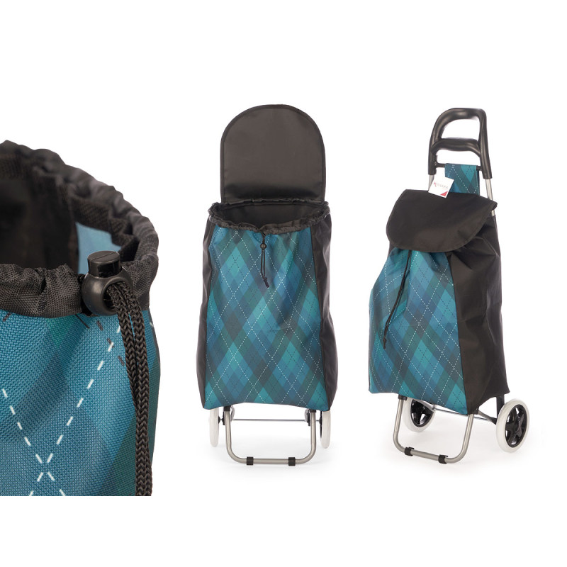 CARRELLO SPESA 2 RUOTE ROMBI VERDE