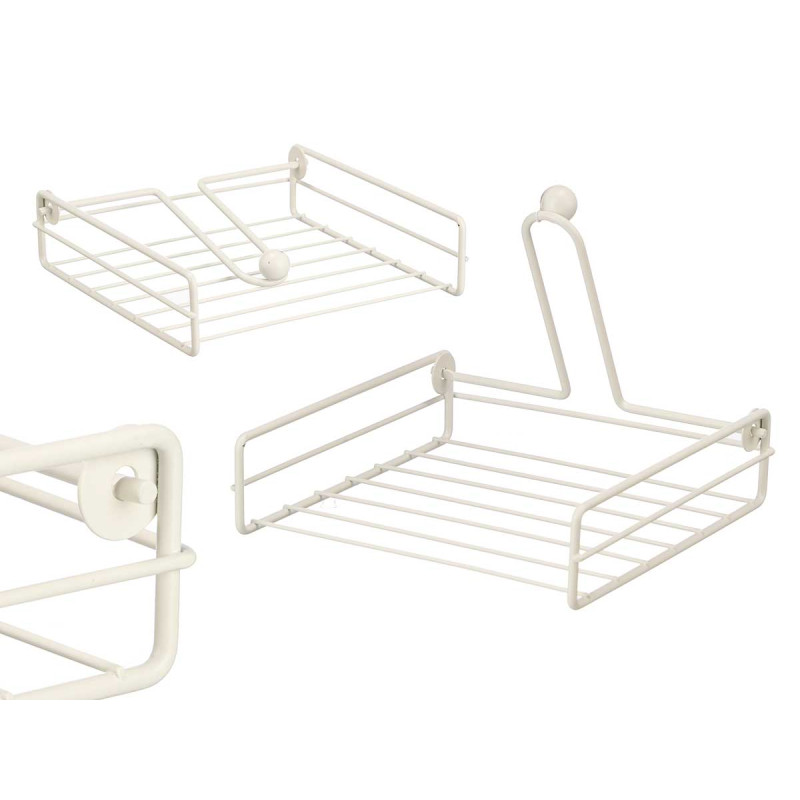 SUPORTE PARA GUARDANAPOS EM AÇO BRANCO CREME