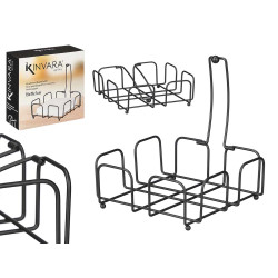 SUPORTE PARA GUARDANAPOS PRETO EM AÇO