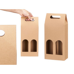 BORSA VINO KRAFT FINESTRA DOPPIA