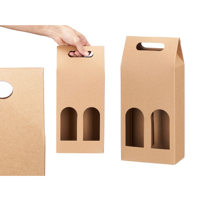 BORSA VINO KRAFT FINESTRA DOPPIA