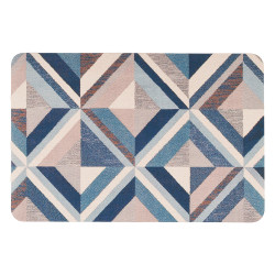 TAPIS DE CUISINE TRIANGLES BLEU 40X60CM