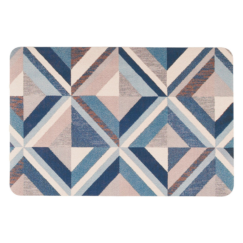 BLUE TRIANGLES KITCHEN RUG 40X60CM