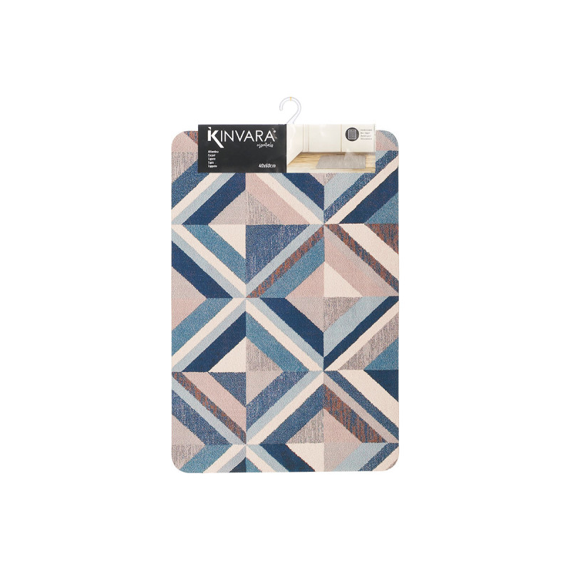 BLUE TRIANGLES KITCHEN RUG 40X60CM