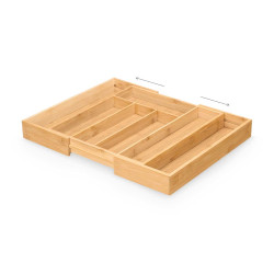 TABULEIRO PARA TALHERES EM BAMBU 7 COMPART EXTEN