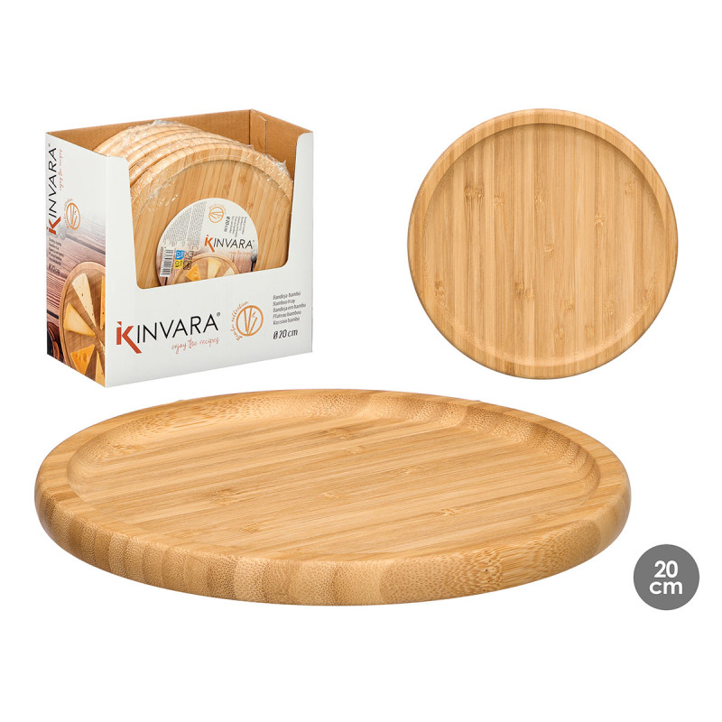 PLATEAU ROND EN BAMBOU 20X20CM