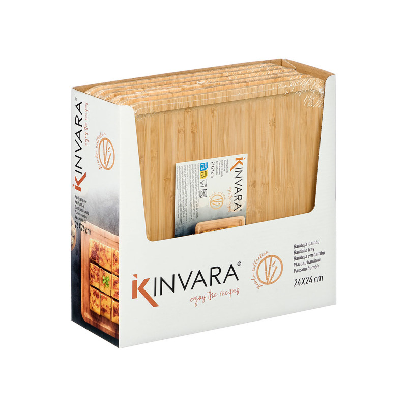 SQUARE BAMBOO TRAY 24X24CM