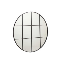 SPECCHIO FINESTRA ROTONDO 100CM NERO
