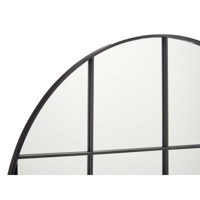 ESPELHO FORMA JANELA REDONDO 100CM PRETO
