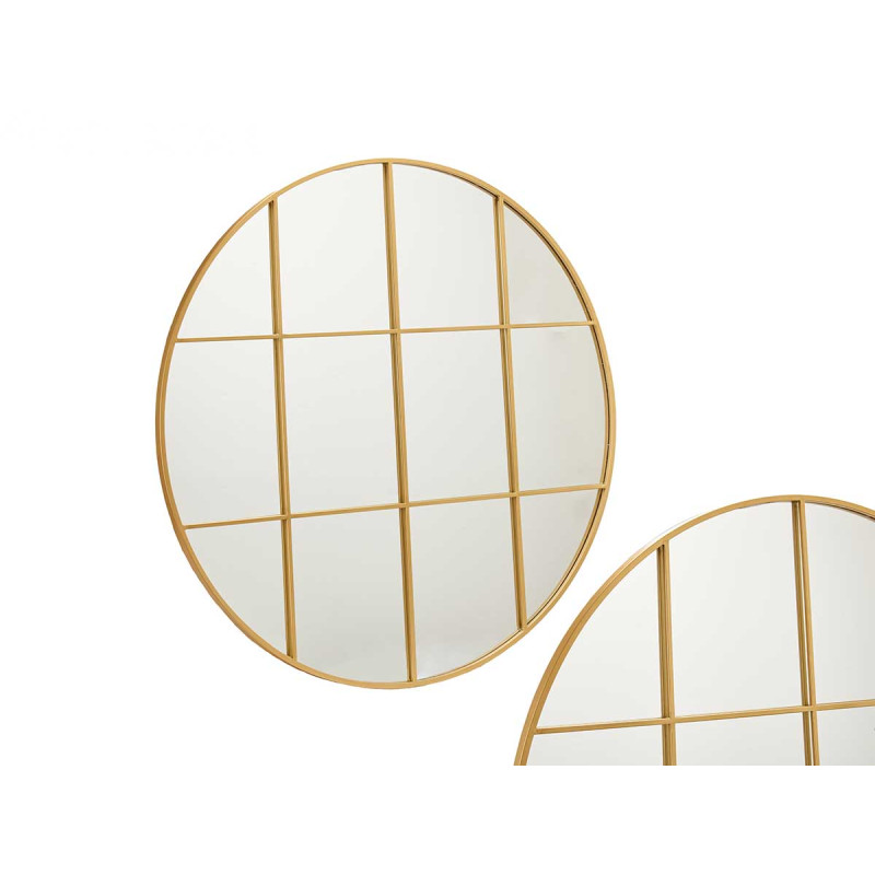 SPECCHIO FINESTRA ROTONDO 100CM ORO