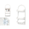 SHELF 3 HEIGHTS WHITE SUCTION CUP HANGERS